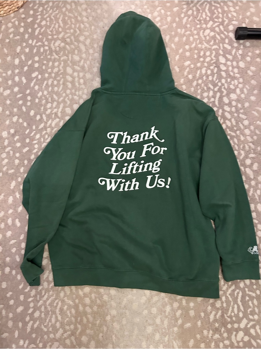 Green 'Thank You For Lifting With Us' Hooded Sweatshirt
